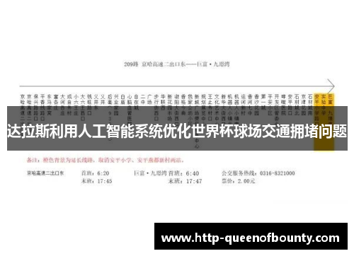 达拉斯利用人工智能系统优化世界杯球场交通拥堵问题